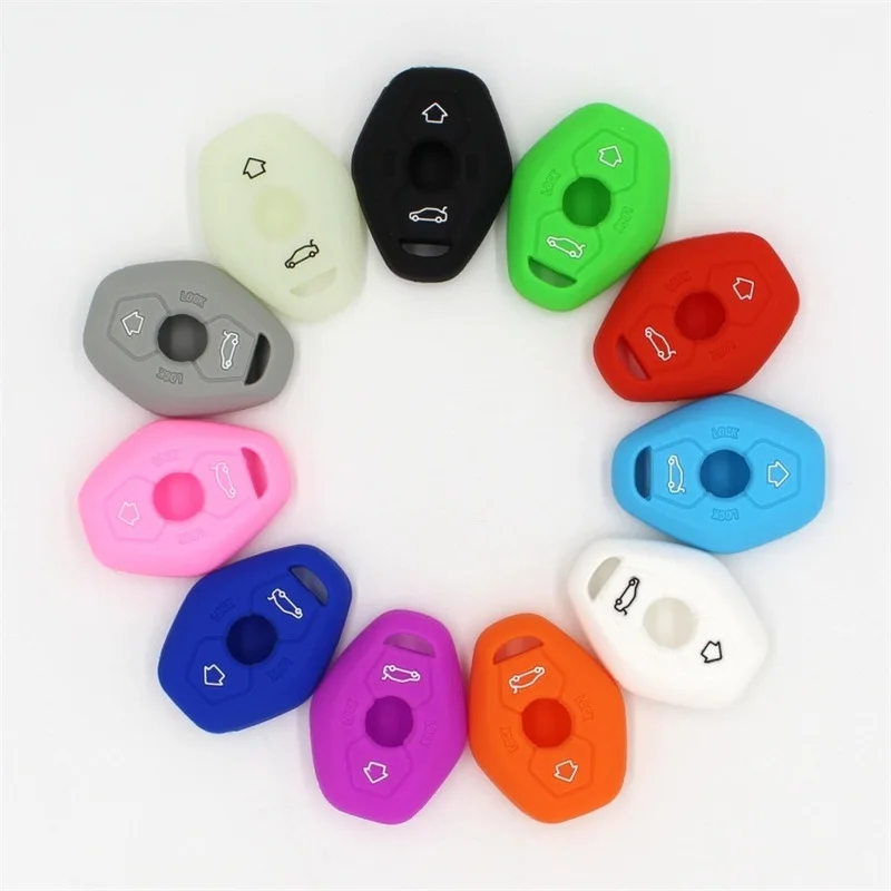 Silicone Car Key Fob Case Remote Cover Sticker For BMW Z3 Z4 3 5 7 X3 X5 Series E38 E39 E46 E83 1998-2005 Protection | Автомобили и
