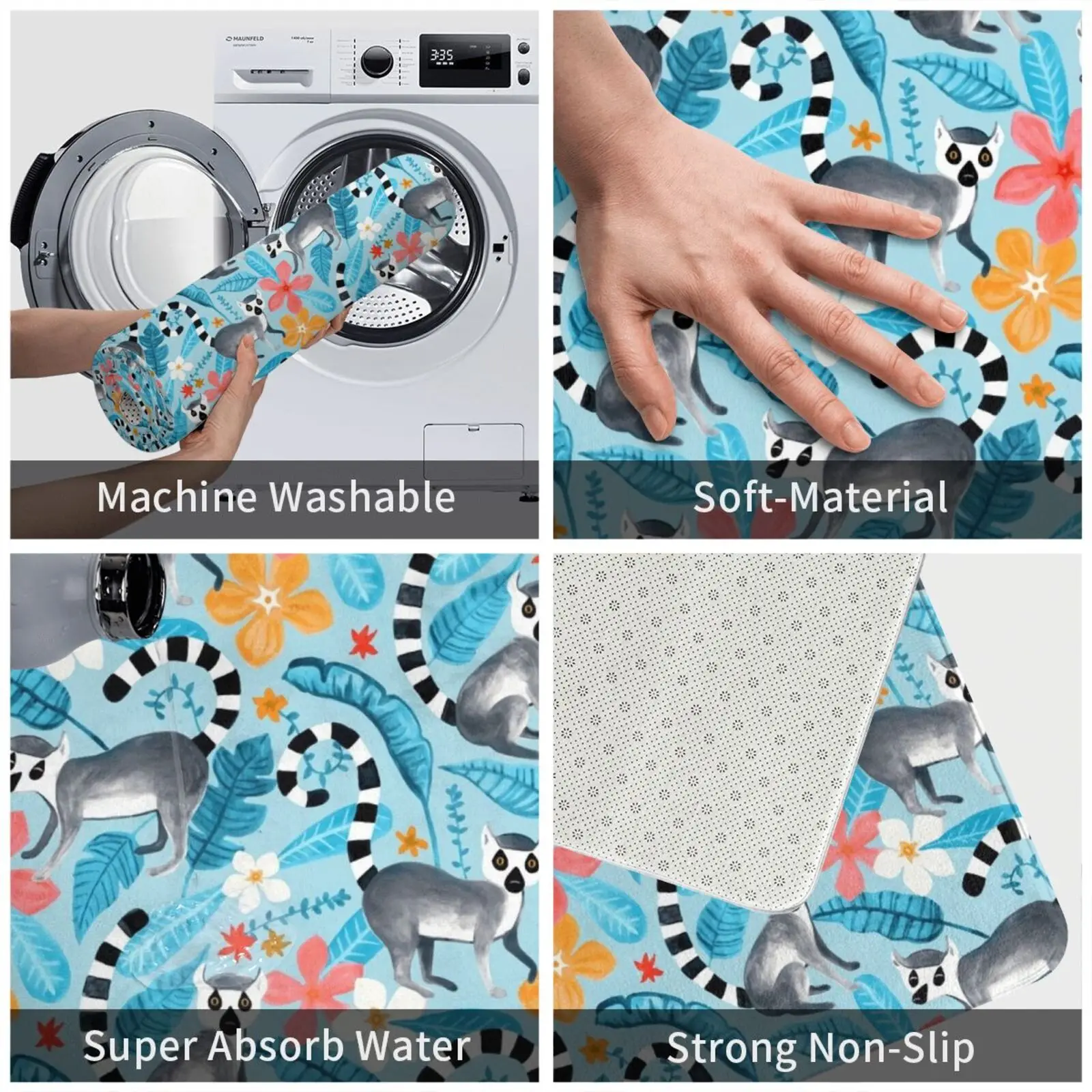 Гуашь лемурская земля на синем ковре 2608 ковер лемурский узор гуашь симпатичная