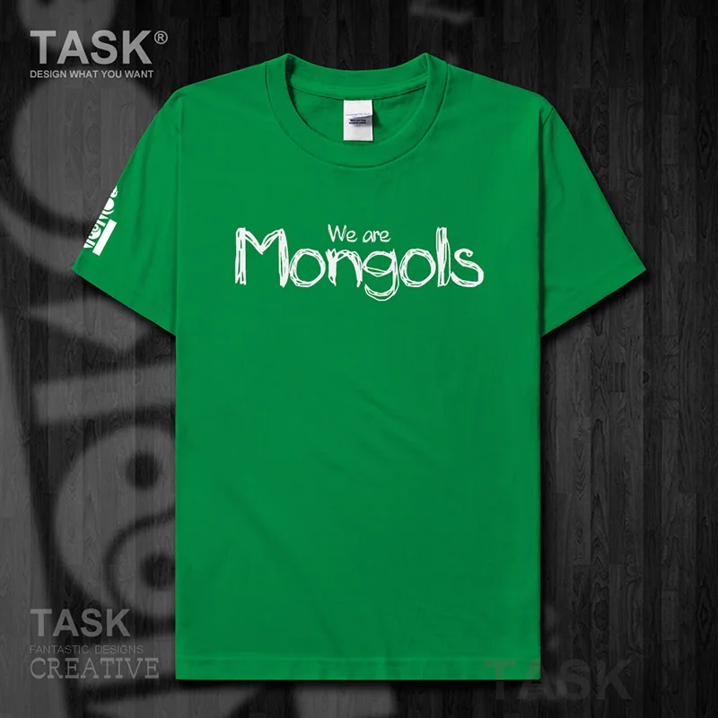 Mongolia MNG Mongol Mongolian element mens t shirt Top t-shirt Short sleeve clothes cotton summer Mongolian handwriting Font 15