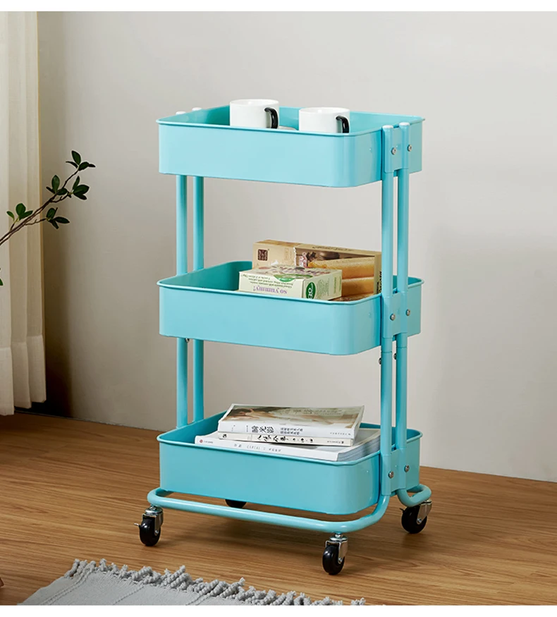 

Trolley kitchen rack floor-standing pulley moving living room bedroom dormitory bathroom baby storage rack