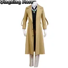 Костюм для косплея Bungo бродячие псы дазай Осаму длинная куртка пальто Хэллоуин Рождественский Костюм