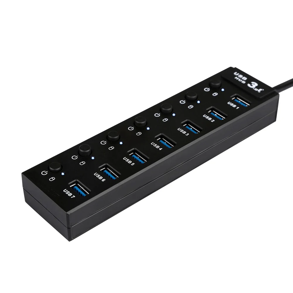 

Data Transmission PC Laptop USB Hub High Speed Power Adapter Extension Office Splitter Portable Home Travel 7 Ports