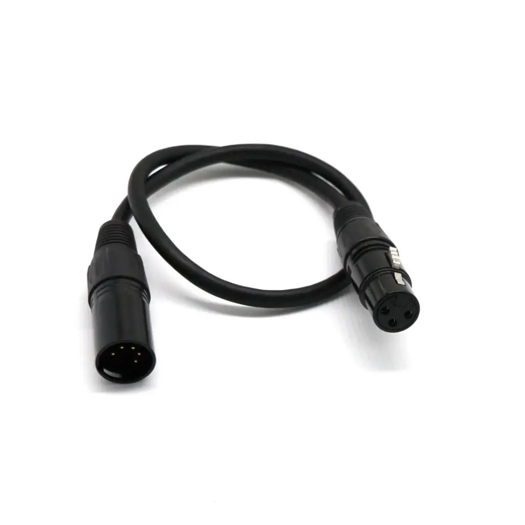 

DMX Adapter 5-Pin DMX Male to 3-Pin XLR Female Cable Converter Wire Lead