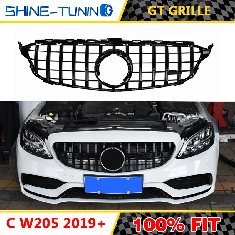 Подходит для mercedes New C class W205 GT R GTR решетка C180 C200 C250 C300 без эмблемы 2019 с/без