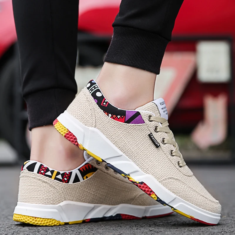 Мужская парусиновая обувь на плоской подошве Классическая вулканизированной