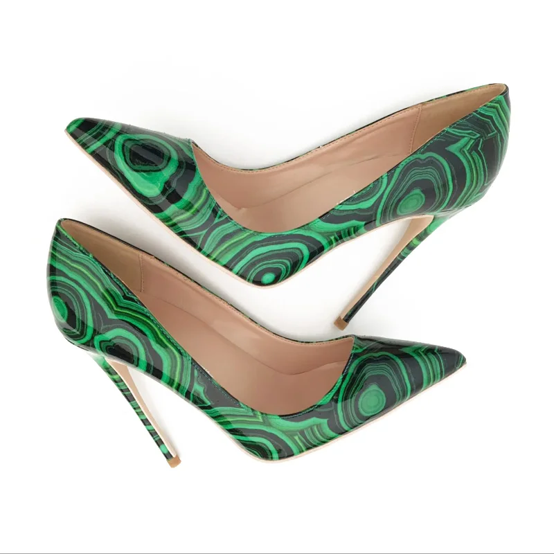 

Fashion free shipping green Patent Leather Poined Toe Stiletto Heel high heel shoe pump HIGH-HEELED SHOES dress shoes new