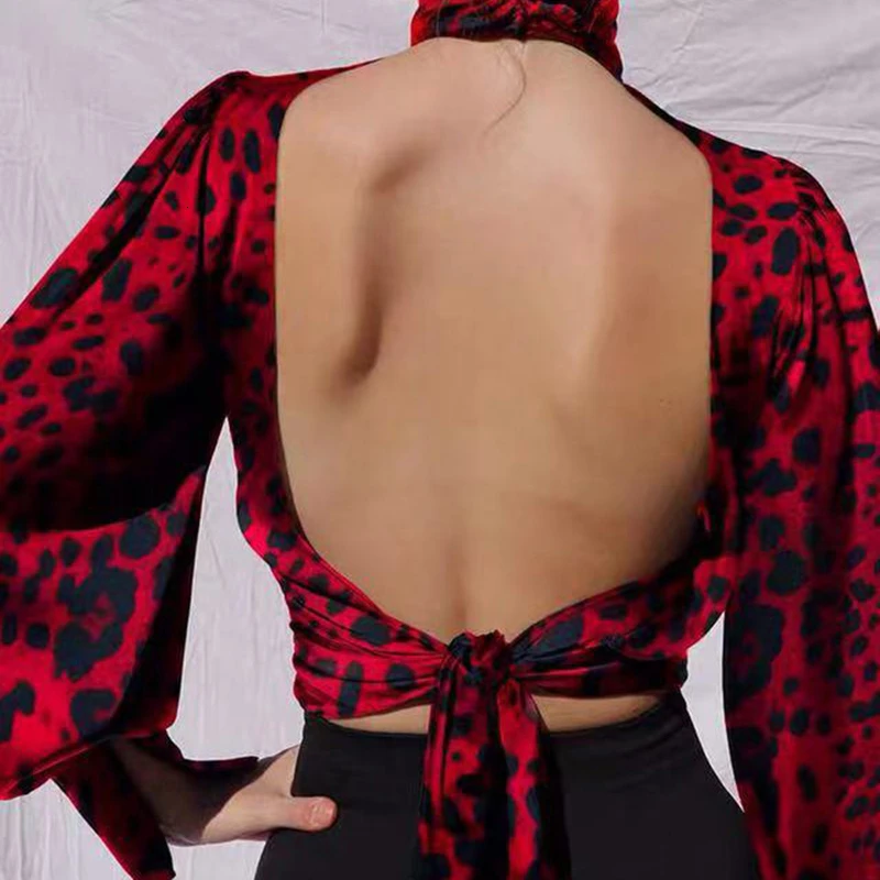 Женская блузка с высоким воротником TWOTWINSTYLE откровенная длинным рукавом и