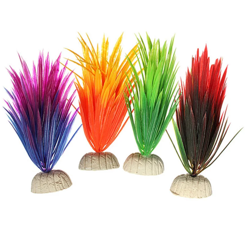 Аксессуары для украшения аквариума погружной цветок трава декоративное