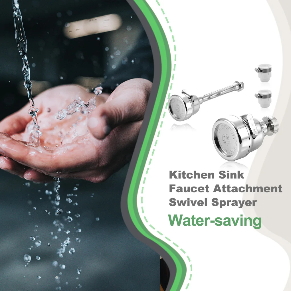 

Bathroom 360 Degree Rotating Sink Faucet Kitchen Water-Saving Adapter Tap 3 Modes Adjustable High Pressure Nozzle Filter Faucet