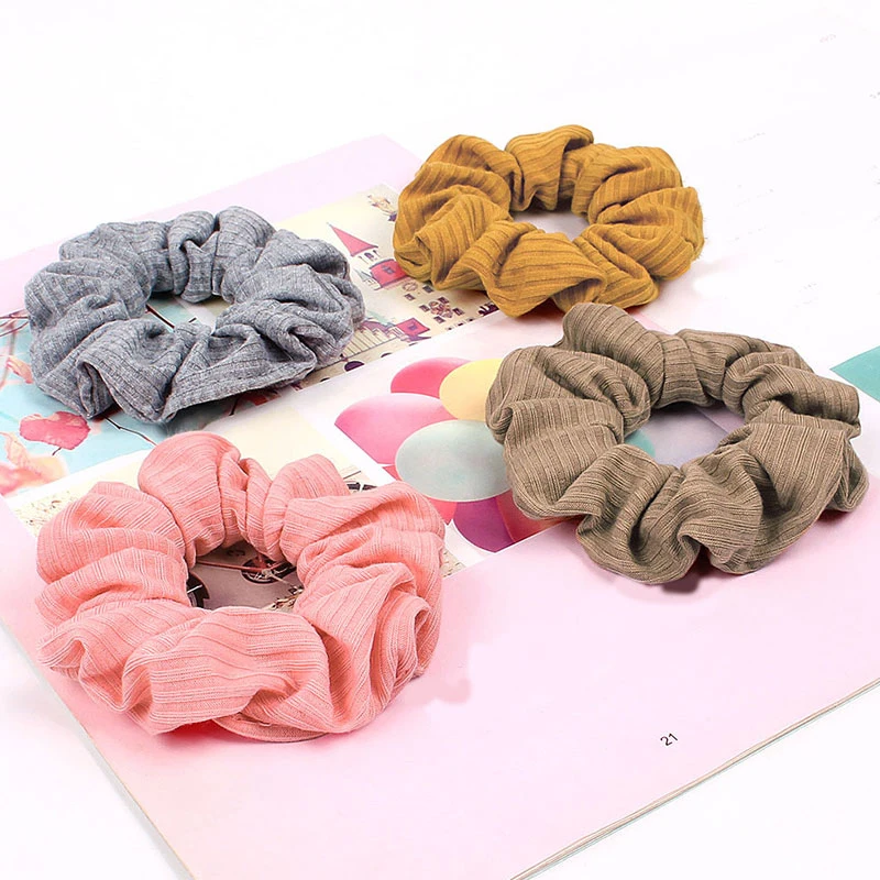 Женские бархатные резинки в полоску эластичные для волос держатель конского