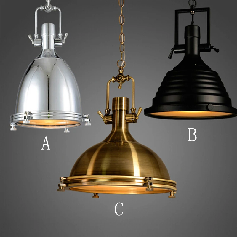 

3 style Loft retro Industrial hanging Hardware metals pendant lamp vintage E27 LED lights For Kitchen bar coffee light fixtures