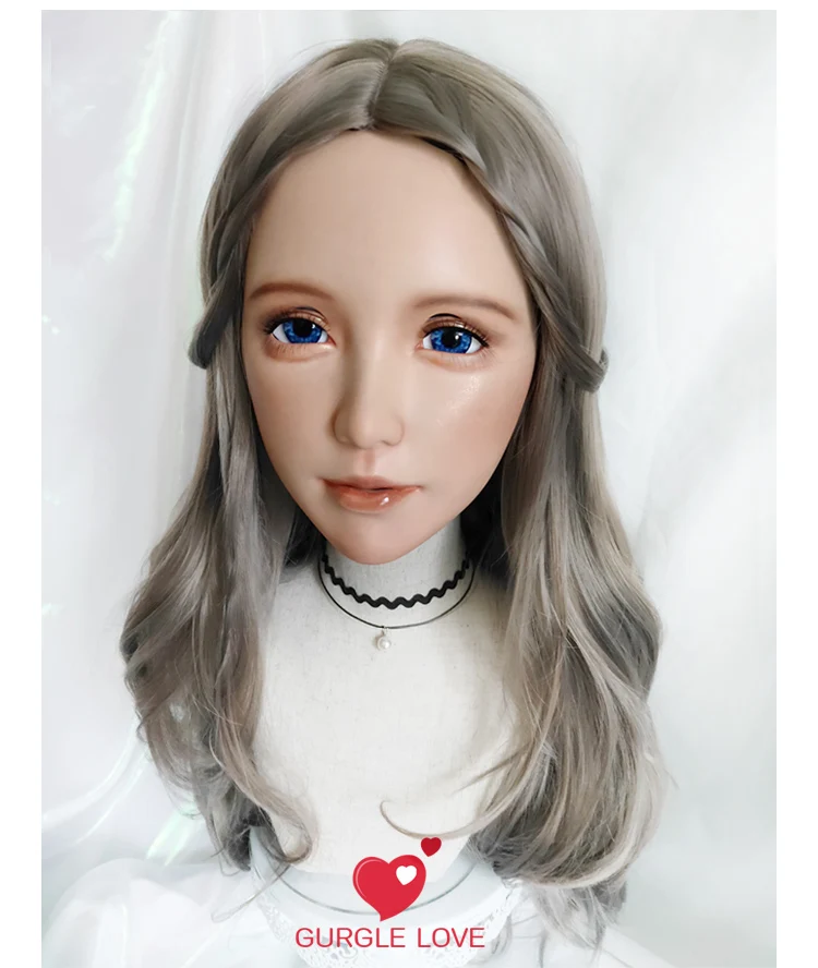 

(NEW-180) Female Resin Silica Dance Party Masks Halloween BJD Girl Doll Crossdresser Japan Kigurumi Anime Cosplay Mask with Wig