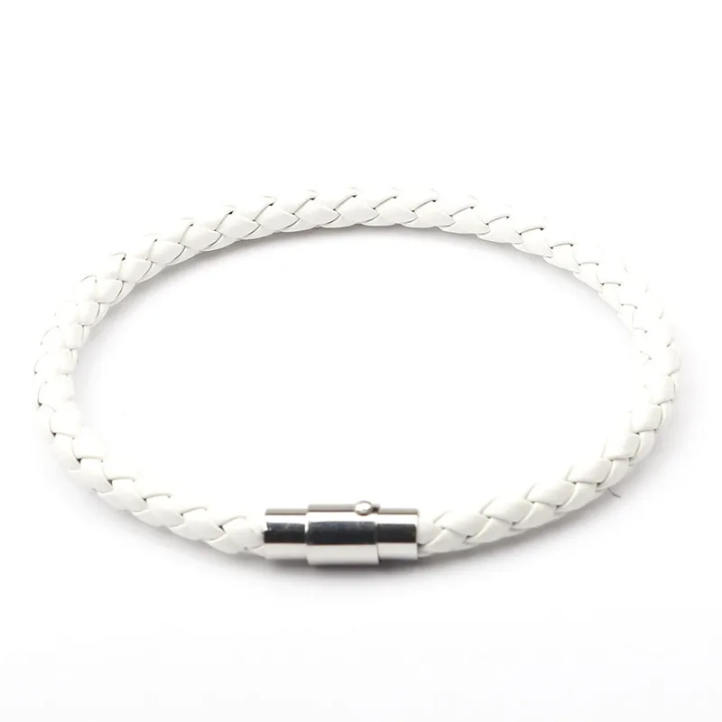 

Fashion Men Bracelet Braided Leather Cord Black Magnet Buckle Vintage Couple Punk Style Women Casual Gift Jewelry
