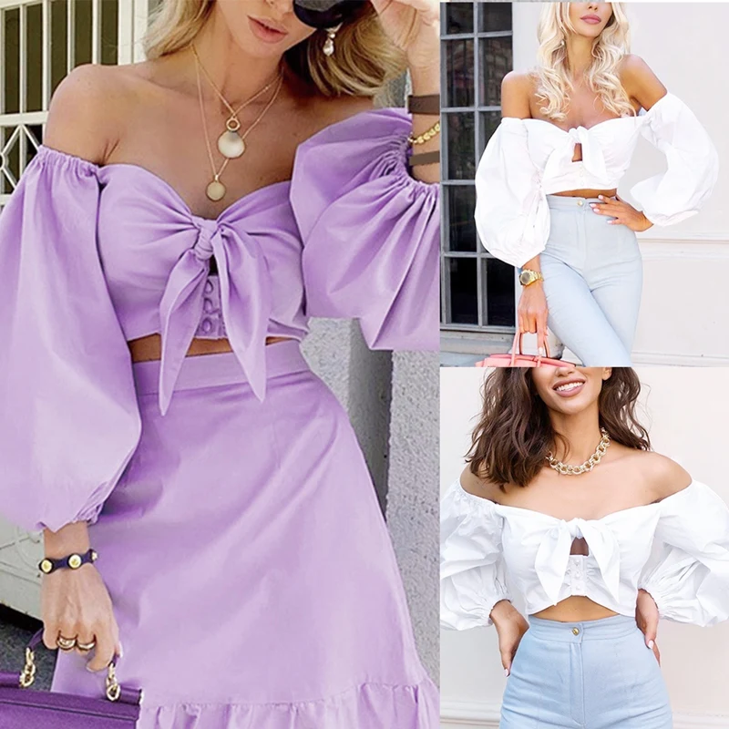 

Summer Short Square Collar Women's Pleated Adjustable Drawstring Top Puff Sleeve Casual Solid Color T-Shirt