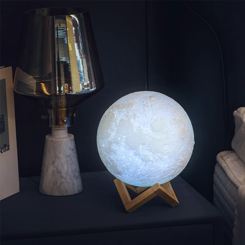 

New Powered Color Change 3DLight LED Moon Night Light 3D Moon Lamp Battery Touch Moon Lamps Night Lamp Bedroom Decor For Gift