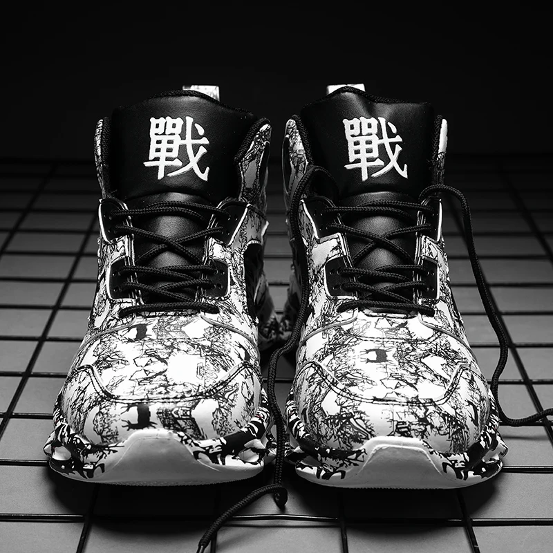 

Graffiti Basketball Shoes War Sneakers Men Lightable Mens Designer Shoes Men PU Leather Casual Shoes Spring Summer Autumn