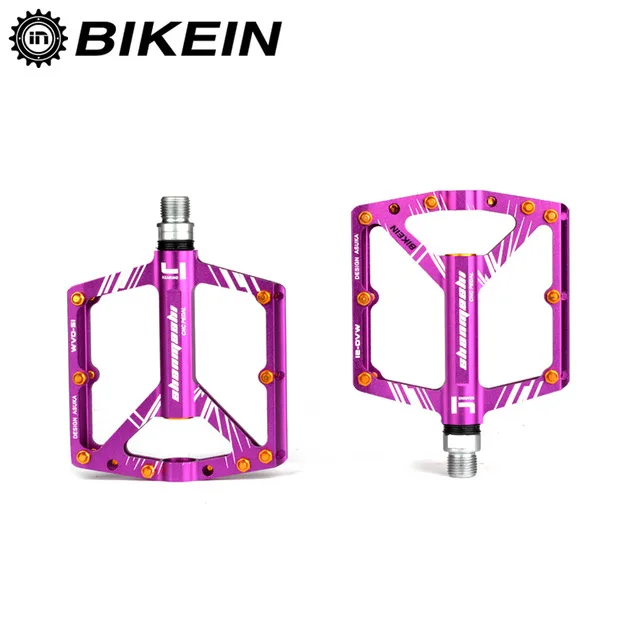 BIKEIN 9/16 сверхлегкий MTB Pedaal Fietsen BMX Pedalen Fiets Pedaal Platte Pedalen для горных велосипедов аксессуары 310 г - Цвет: Purple