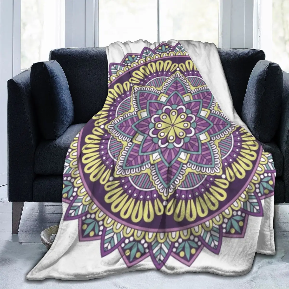 

Lotus Flower Mandala Bohemian New Age Tie Dye Soft Cozy Fleece Blanket Dropship Wholesale Family Winter Flannel Throw Homedecor