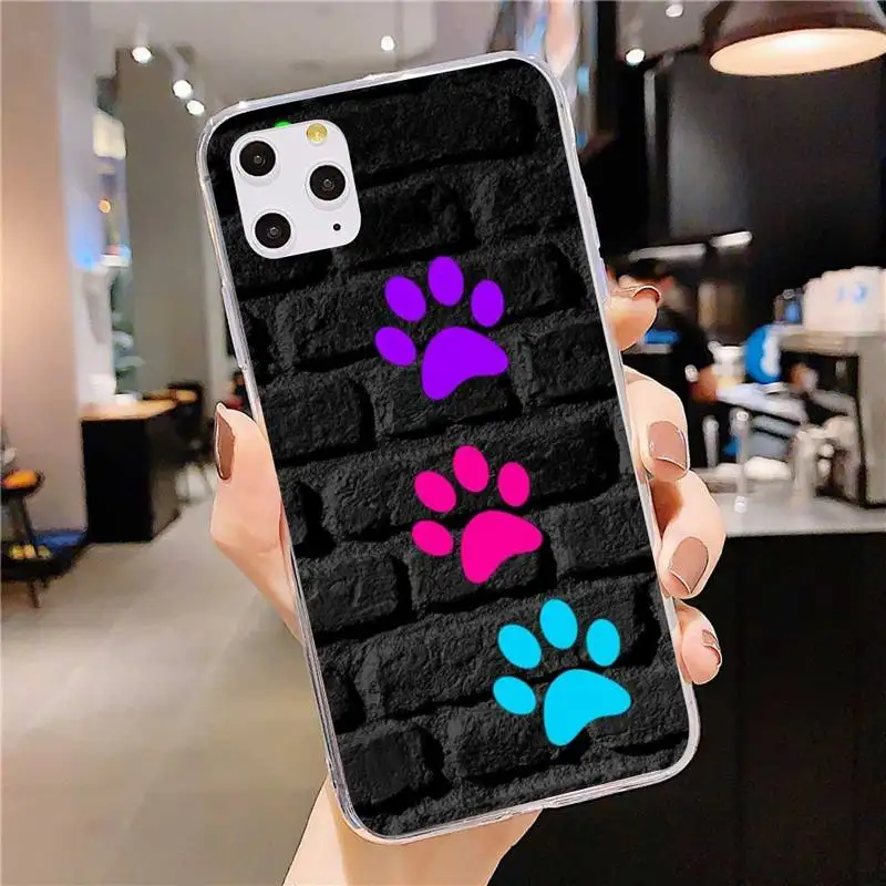 

YNDFCNB Best Friends Dog Paw Phone Case For Clear-Iphone 5 5s se 6 6s 7 8 11 12 X Xs Xr Pro Plus Max Mini Cover