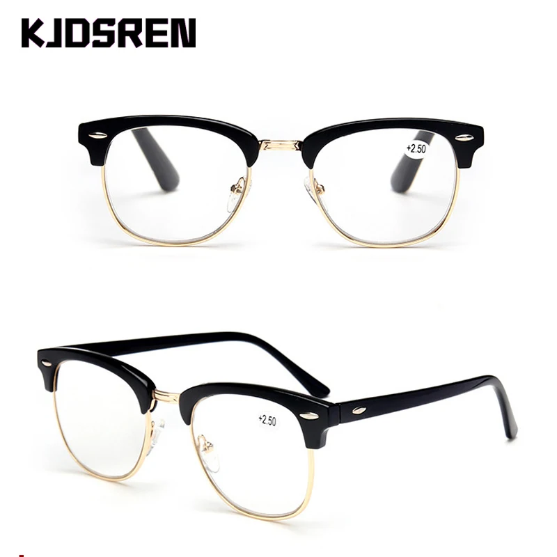 Мужские ретро очки для чтения 1 5 2 дюйма полуоправа дальнозоркости прозрачные