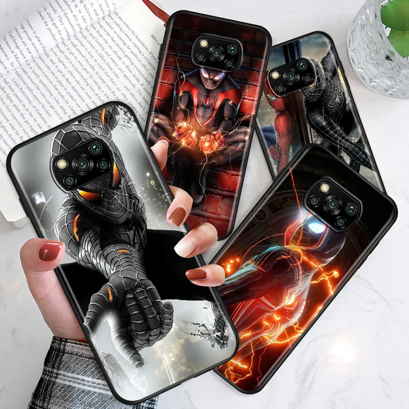 

Marvel Dark Spider Man For Xiaomi Poco C3 M3 M2 X3 NFC X2 F2 Pro F1 F3 Mi Play Mix 3 A2 Lite A1 5X GT Black TPU Phone Case