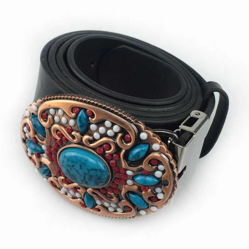 Красивый цветочный мужской Овальный ремень с пряжкой модный стиль ковбойские