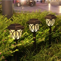 ourfeng solar garden light waterproof lawn lamps outdoor home decoration yard garden grass layout insert and shadow lamp