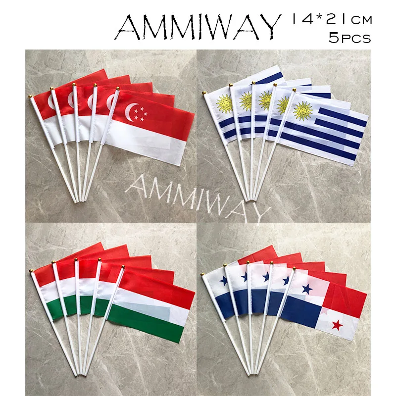 AMMIWAY 14х21 см 5 шт. южноафриканская ямайка ручной флаг полиэфир маленький размер