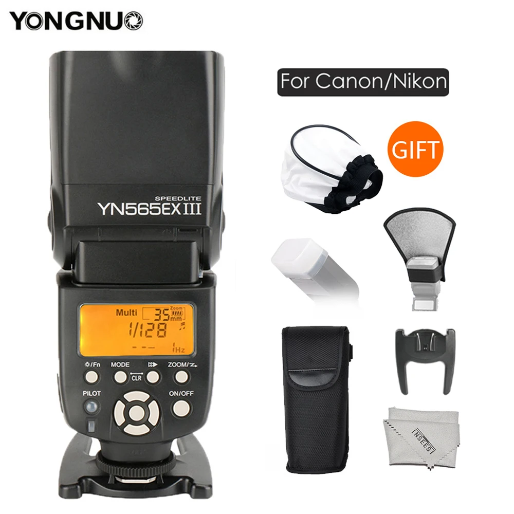 Вспышка Yongnuo YN 565EX III YN565EX TTL для Canon 6D 60d 650d Nikon D7100 D3300 D7200 D5200 D7000 D750 D90|Фотовспышки| |