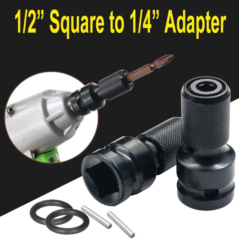 

1/2" Square To 1/4" Hex Socket Adapter Quick-release Converter Chuck Adaptor For Impact And Ratchet Wrenches For Dropshipping