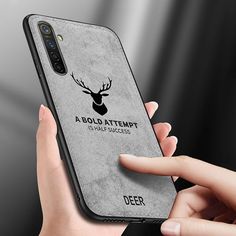 Модный холщовый чехол с рисунком лося для Redmi 9 Note 9S 8T силиконовый тканевый Тонкий