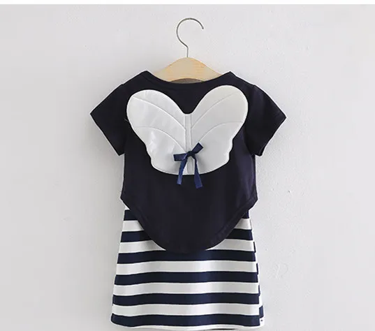 2020 Повседневная футболка и платье жилет для девочек Летний Новый Стиль детский