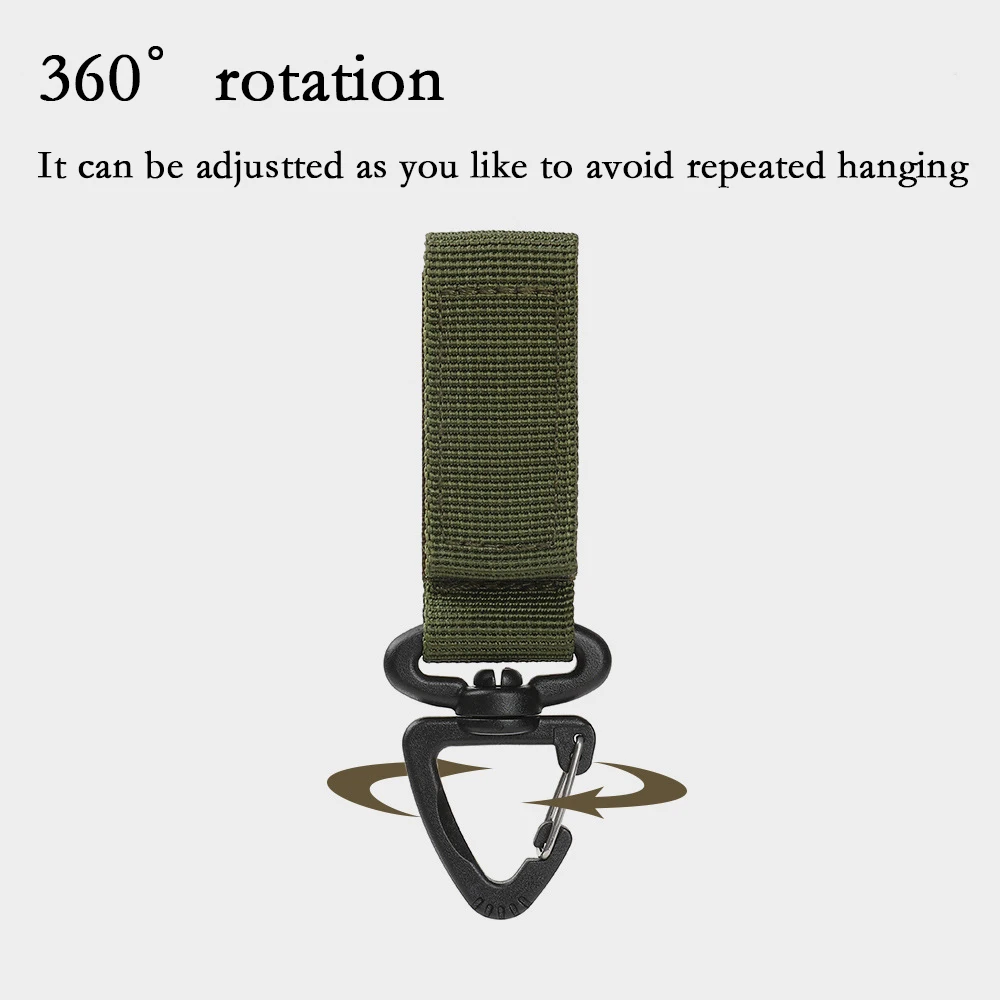 Outdoor Camping Hiking Molle Tactical Nylon Ribbon Knapsack Key Chain Triangle Backpack Waist Bag Fastener Hook Buckle EDC Gear | Дом и сад