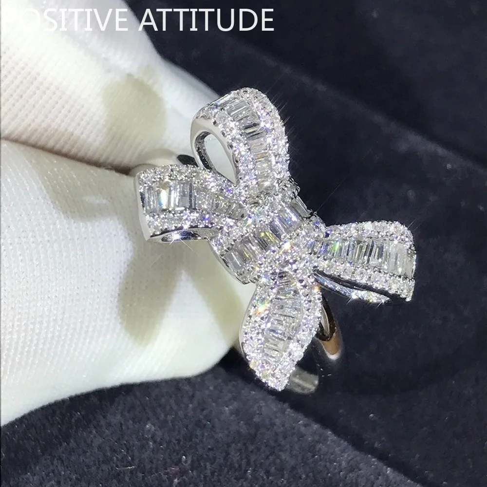 Новинка 2021 технология модное блестящее женское кольцо с бантом свадебное для