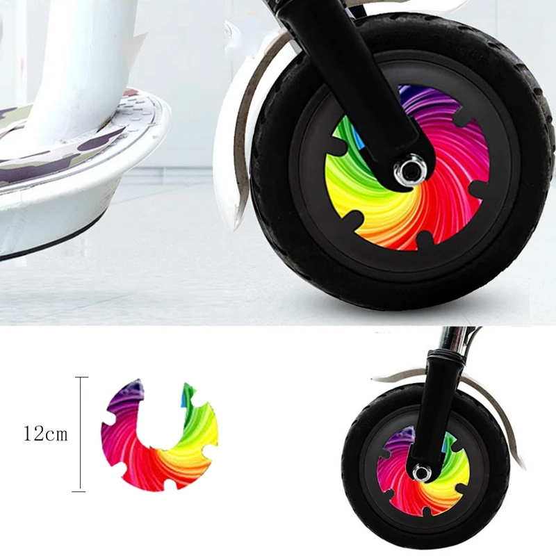 Наклейка на переднее колесо электроскутера многоцветная водонепроницаемая