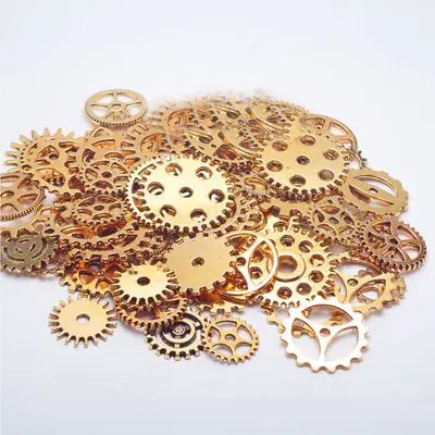 Antique Gold 100 pcsвинтажный паровой панк наручные зубчатые колеса разделитель соединителей свободные металлические бусины для изготовления ювелирных изделий DiyBracelet оптом - Цвет: Antique Gold