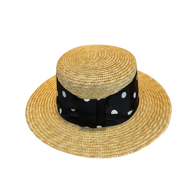 

Straw Hat Women's Fashionable All-Match Beach Big Brim Internet Celebrity Flat Top Summer Hat Sun-Proof Fresh Mori Style