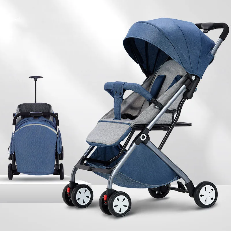 Baby stroller can sit lie down light  foldable newborn baby stroller one-button foldingultra-light weight sui