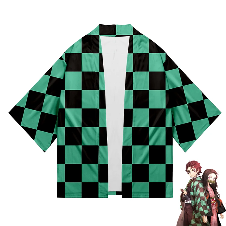 

Japanese Kimonos Woman Asian Kimono Demon Slayer Same Cosplay Cardigan Shirt Kimono Couple Yukata 2019 Summer Fall Beach Kimono