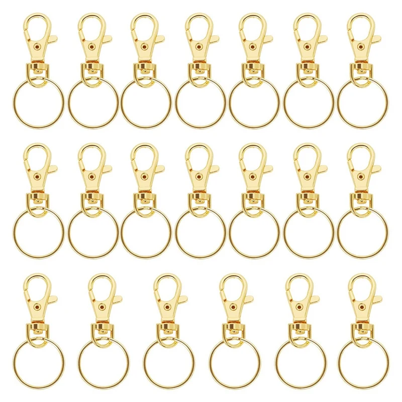 

20PCS Swivel Clasps Lanyard Snap Hook Metal Keyring Key Holder Metal Lobster Clasp for Lanyard Key Rings Crafting