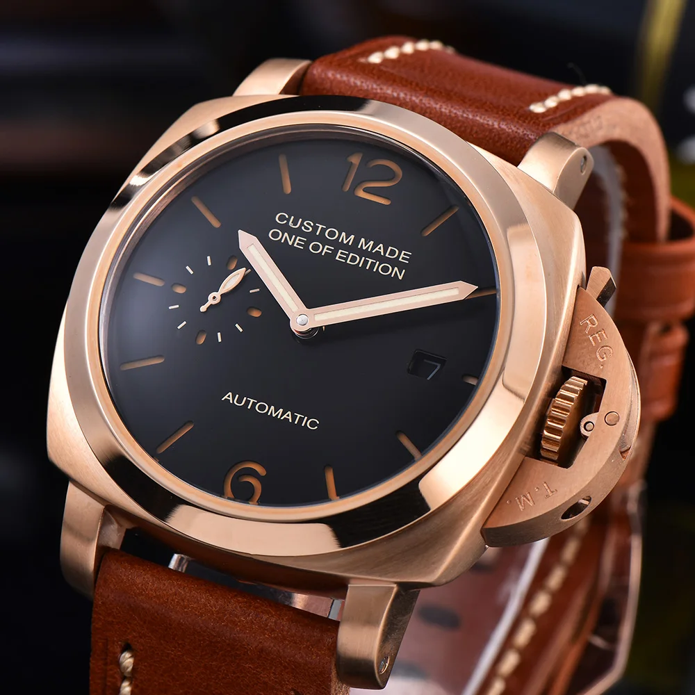 42 мм автоматические механические часы для мужских часов мужской черный