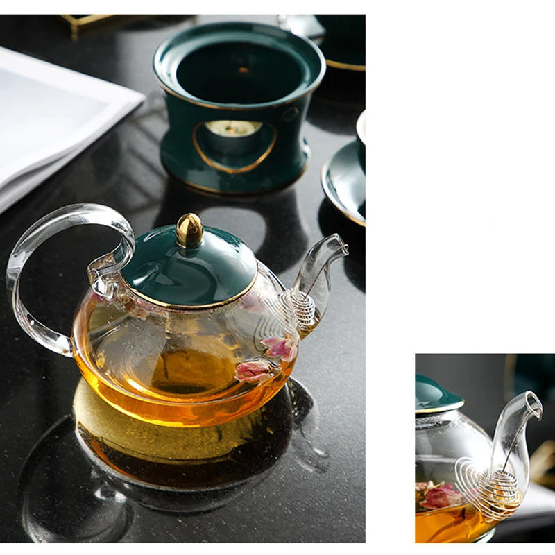 Стеклянный чайник MUZITY с керамическим дном элегантный инструмент ситечком и