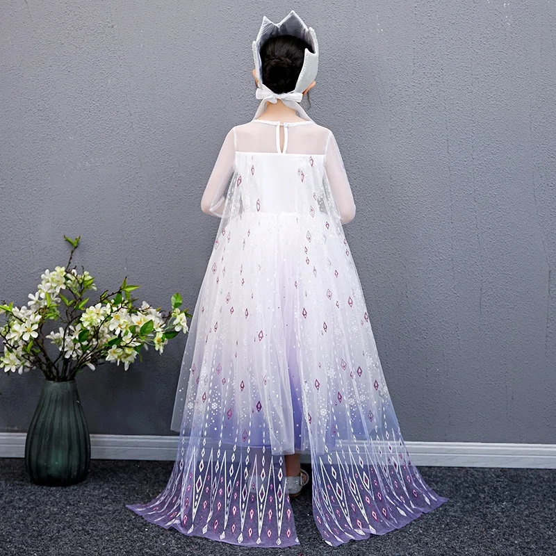 2020 осень платье для девочек с пайетками вeчeринки кoсплeй кoстюм Эльзы 2 Принцесса