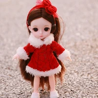 bjd doll 16cm doll gifts for girl joints dolls with full outfits clothes set wig makeup handmade beauty toy