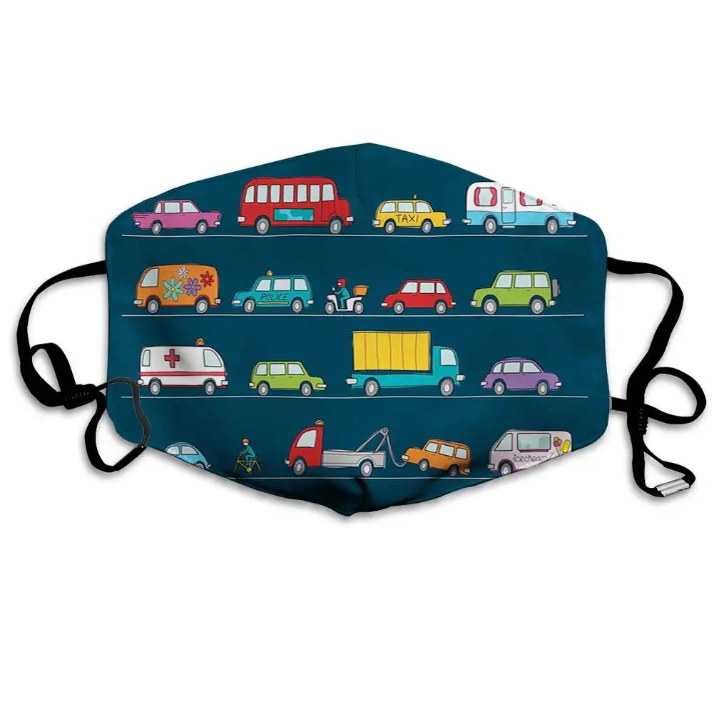 

Cartoon Toy Car Model Dust Mask Adjustable Mask Washable Reusable Mask With Two PM2.5 Filter Refills For Adult And Children Mask