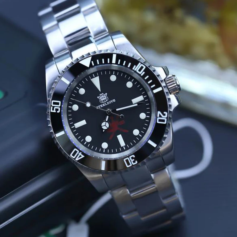 Мужские водонепроницаемые часы STEELDIVE с сапфировым зеркалом 41 мм|Мужские