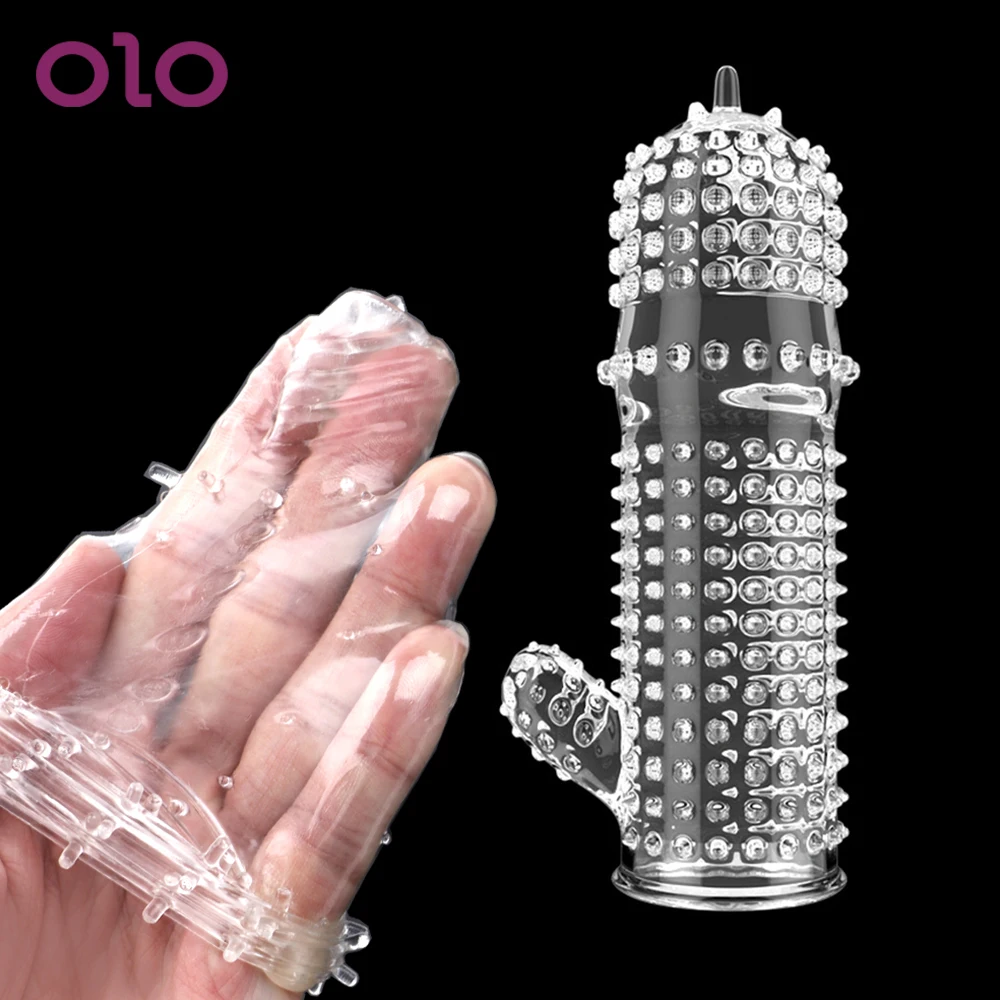 Оло многоразовые презервативы задержка времени Хрустальный пенис рукав G-spot
