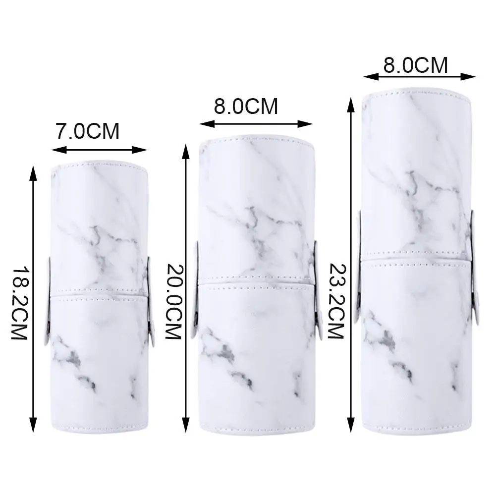 

Makeup Brushes Holder Bag Portable Travel PU Marbling Empty Container Storage Cosmetics Brush Pen Brushes Organizer Makeup Tools