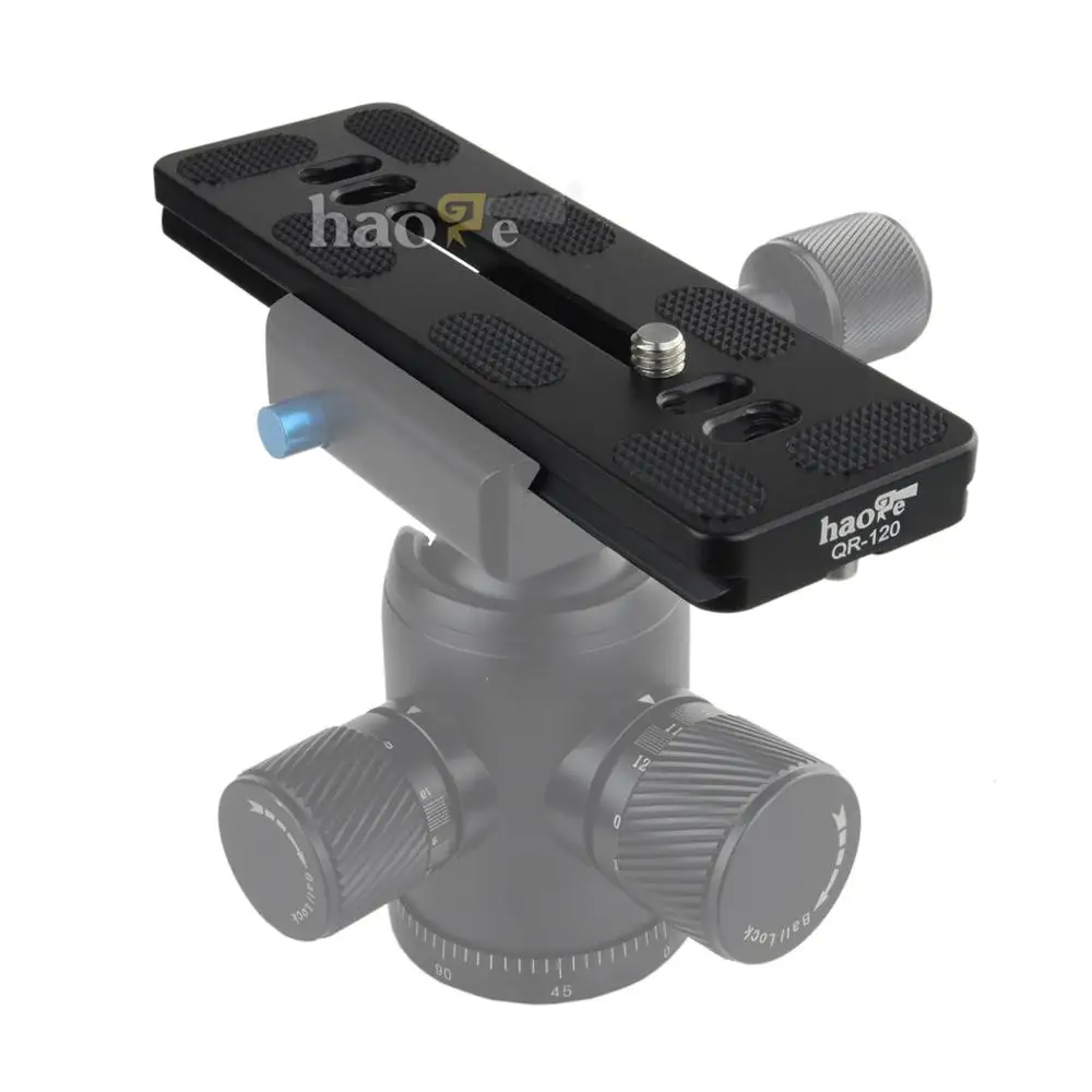 

Haoge 120mm QR Quick Release Plate Dual Dovetail and D-Ring Screw Fits Arca-Swiss Standard for Tripod Ball Head