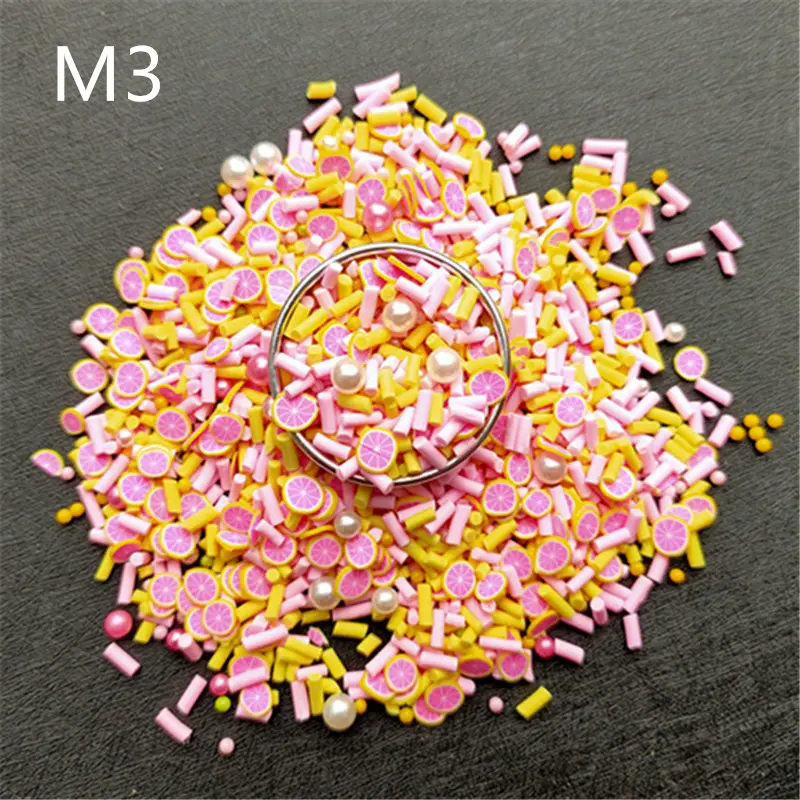 Разноцветный наполнитель для бусин из полимерной глины в виде фруктов 100 г/лот